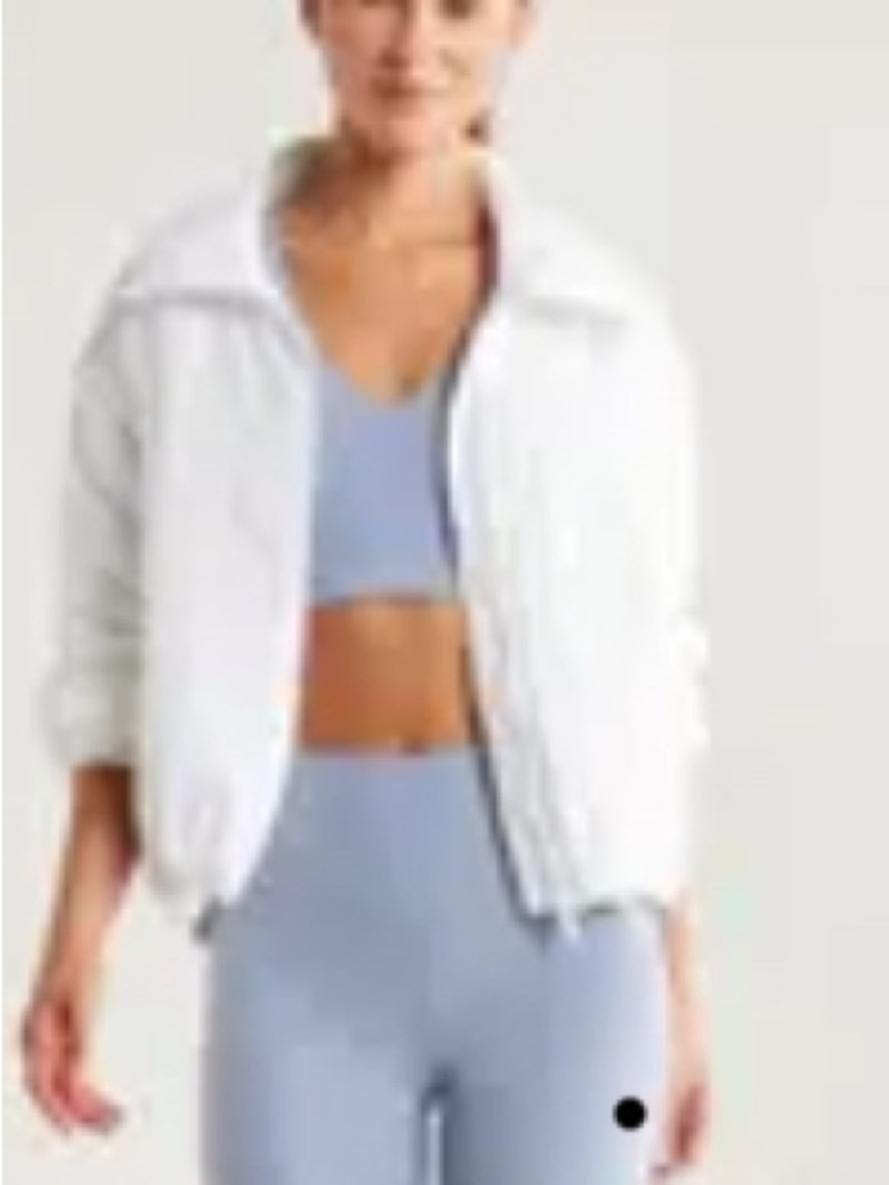 Zella White Cropped Bomber Jacket